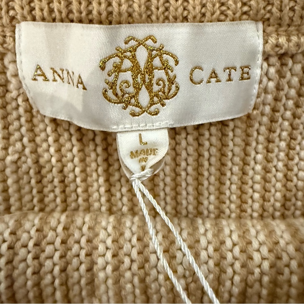 Anna Cate Blaise Ivory Knit Fringe Skirt Size L NWT - Picture 9 of 10